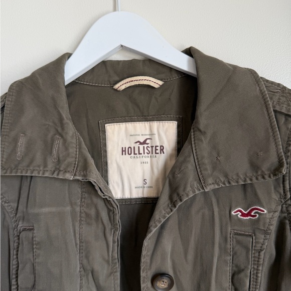 Hollister Olive Utility Jacket Size S Military Style Lightweight Coat - Picture 2 of 9